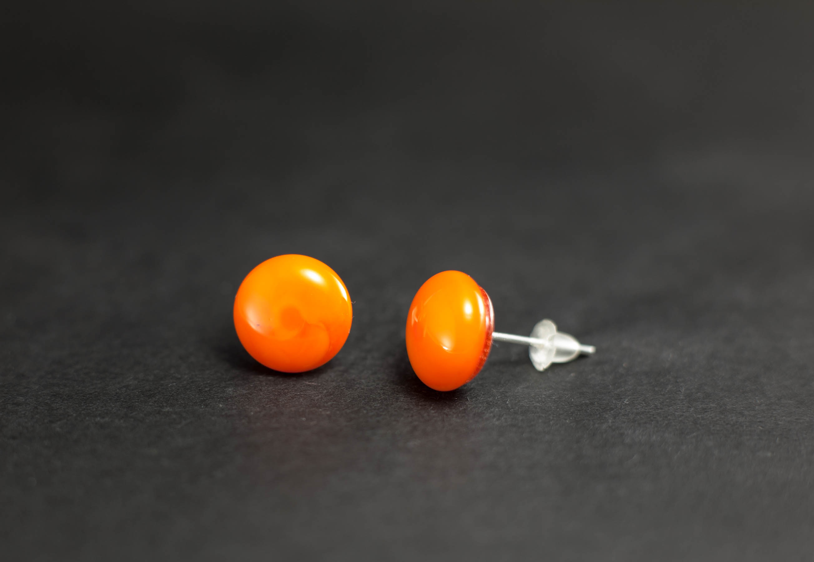 Naušnice Točkice narančaste pastel