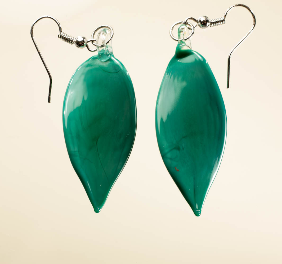 Naušnice Listovi zelena pastelna